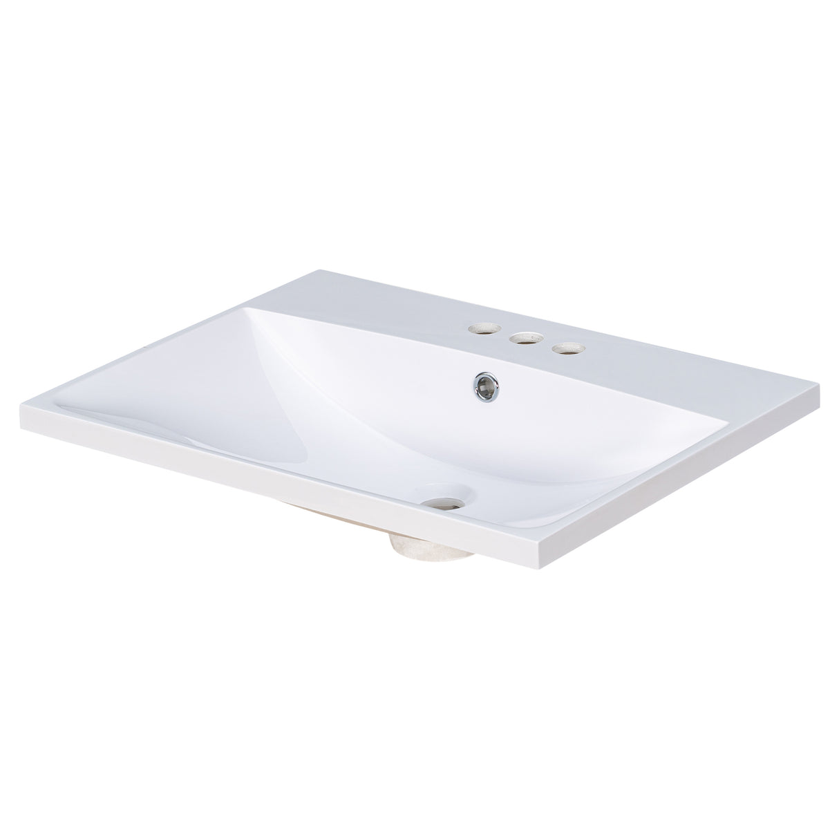 24" Bathroom Vanity Top Only White Basin 3-Faucet Holes 4" Faucet Available Ceramic - V.I.P Digital Presence
