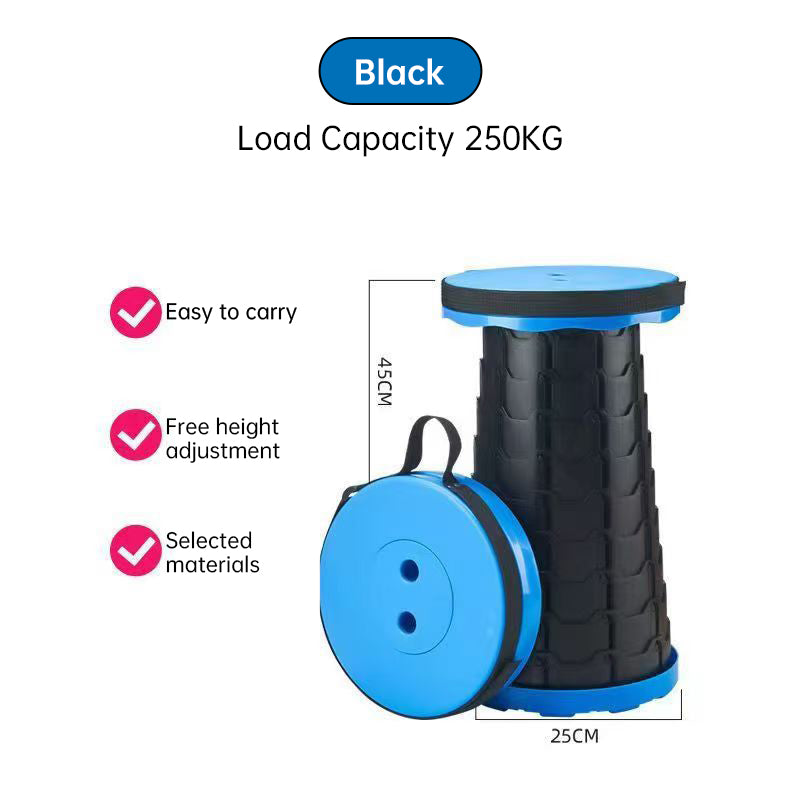 400lbs Capacity Heavy - Duty Folding Stool. Collapsible, Telescoping, Portable. Ideal for Camping & Fishing. - V.I.P Digital Presence