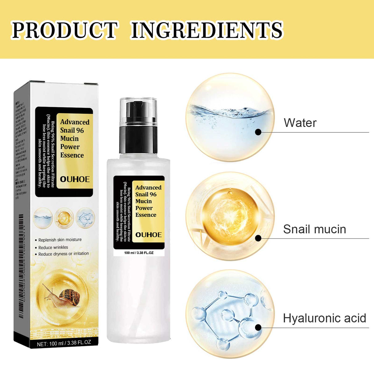 Snail 96 Collagen Power Essence, Repair Skin Barrier Moisturizing And Fading Dark Spots Snail Essence - V.I.P Digital Presence