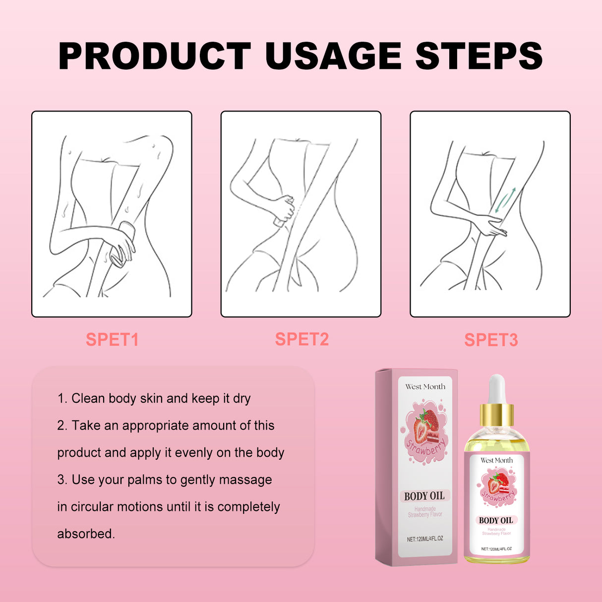 Strawberry Body Care Oil Moisturizes Tender And Firming Skin Full Body Massage Body Care - V.I.P Digital Presence