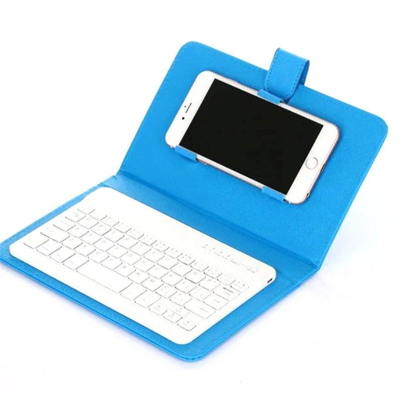 Portable PU Leather Wireless Keyboard Case for iPhone Protective Mobile Phone with Bluetooth Keyboard For IPhone Android Phone