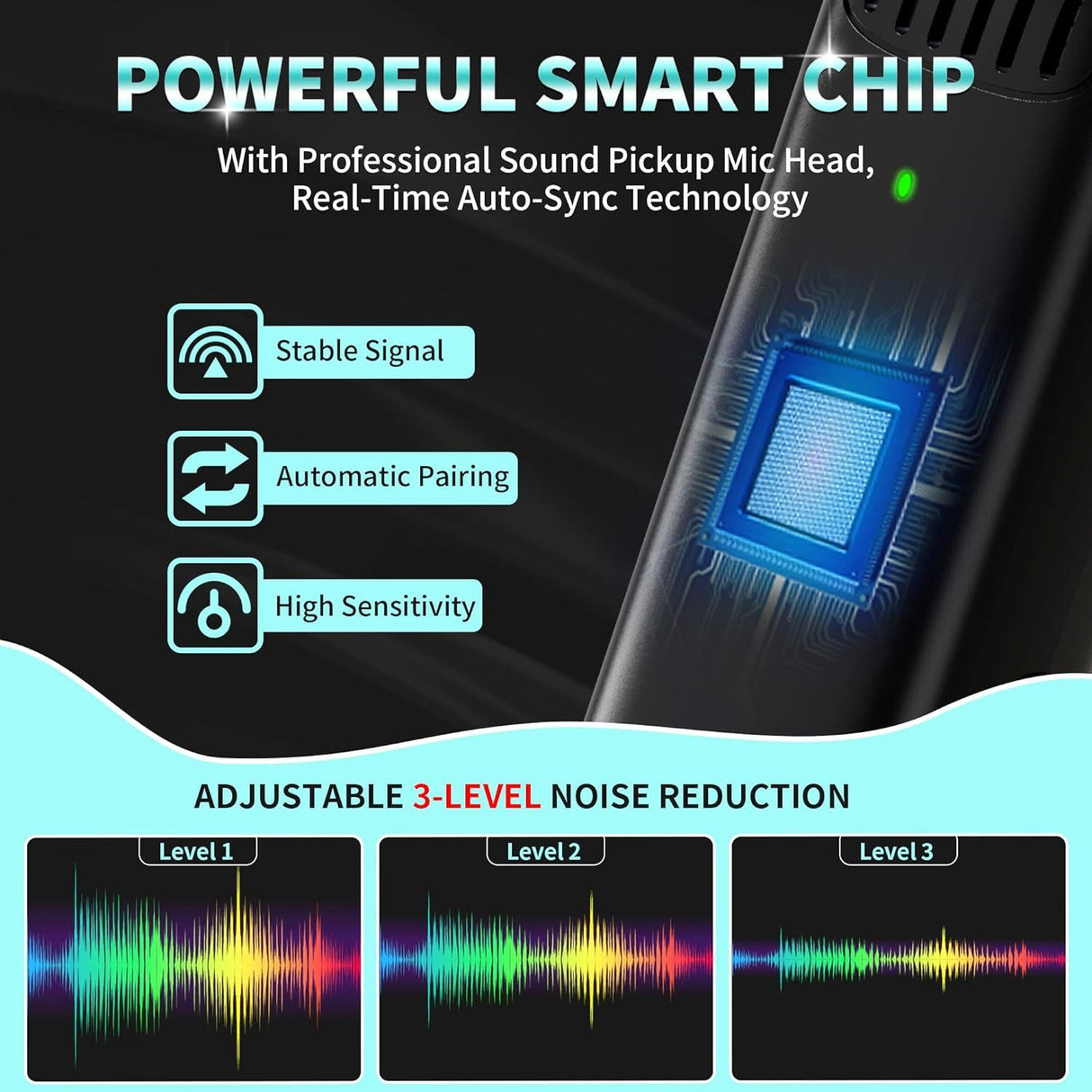 Charging case wireless lavalier microphone 1-to-2 live broadcast 2.4G noise cancelling microphone - V.I.P Digital Presence