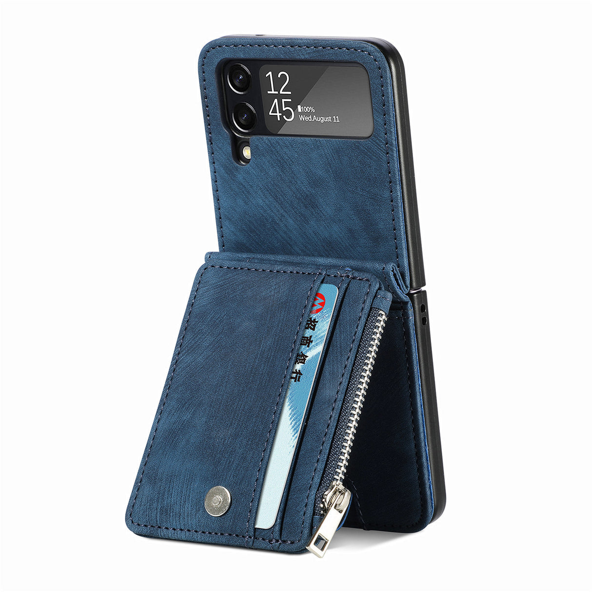 Suitable for Samsung Galaxy Z Flip4 folding phone case zipper card insertion protective cover Z Flip3 flip cover - V.I.P Digital Presence
