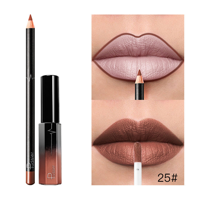 Pudaier 36 Color Matte Lip Gloss Lip Liner Matte Matte Lip Glaze Lipstick Pencil - V.I.P Digital Presence