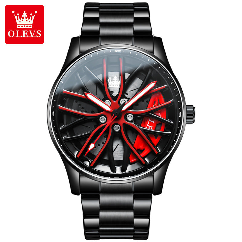 Men's wheel hub rotating fashionable and waterproof quartz watch - V.I.P Digital Presence
