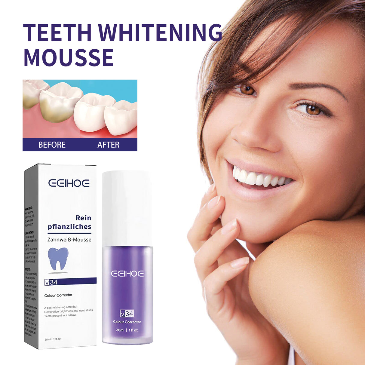 V34 Tooth Whitening Toothpaste, Clean Stains Gums Care White Teeth Oral Care Toothpaste - V.I.P Digital Presence