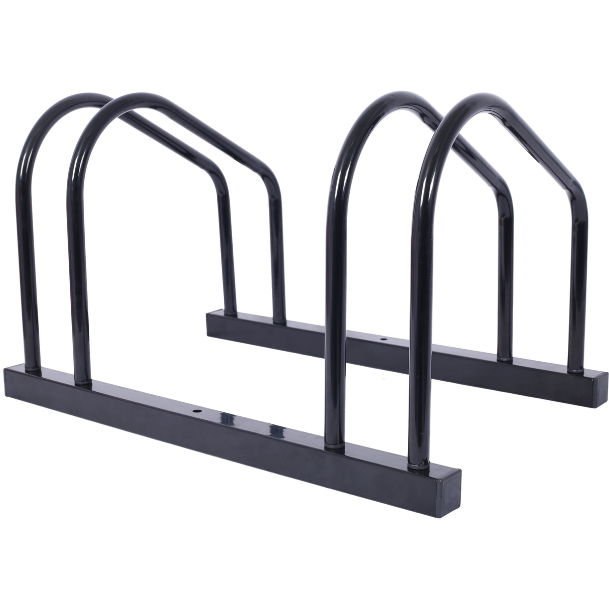 2 bicycle parking racks 22-28 inch wheel supports, maximum tire width 2.15 inches, black painted - V.I.P Digital Presence