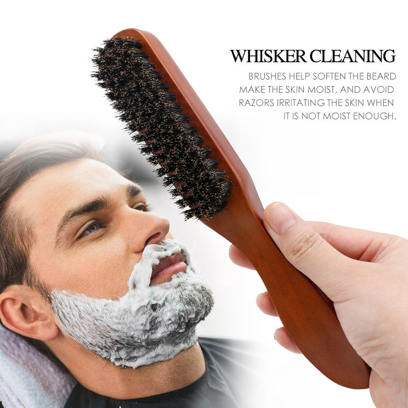Beard Brush for Styling and Grooming, Hair Salon Cleaning Brush, Broken Hair Sweeper, Solid Wood Bristle Beard Comb, Pomade Brush - V.I.P Digital Presence