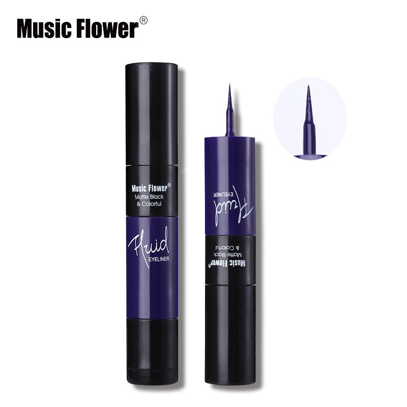 Music Flower Matte Black & Colorful 2 In 1 Waterproof Liquid Eyeliner Pen Makeup Fast Dry Smooth Long Lasting Charm Eyes Liner - V.I.P Digital Presence