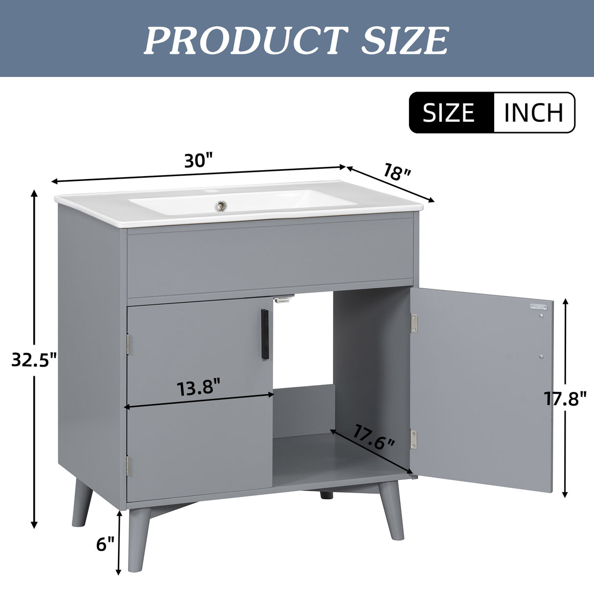 Bathroom vanity Set with Sink, Combo Cabinet, Bathroom Storage Cabinet - V.I.P Digital Presence