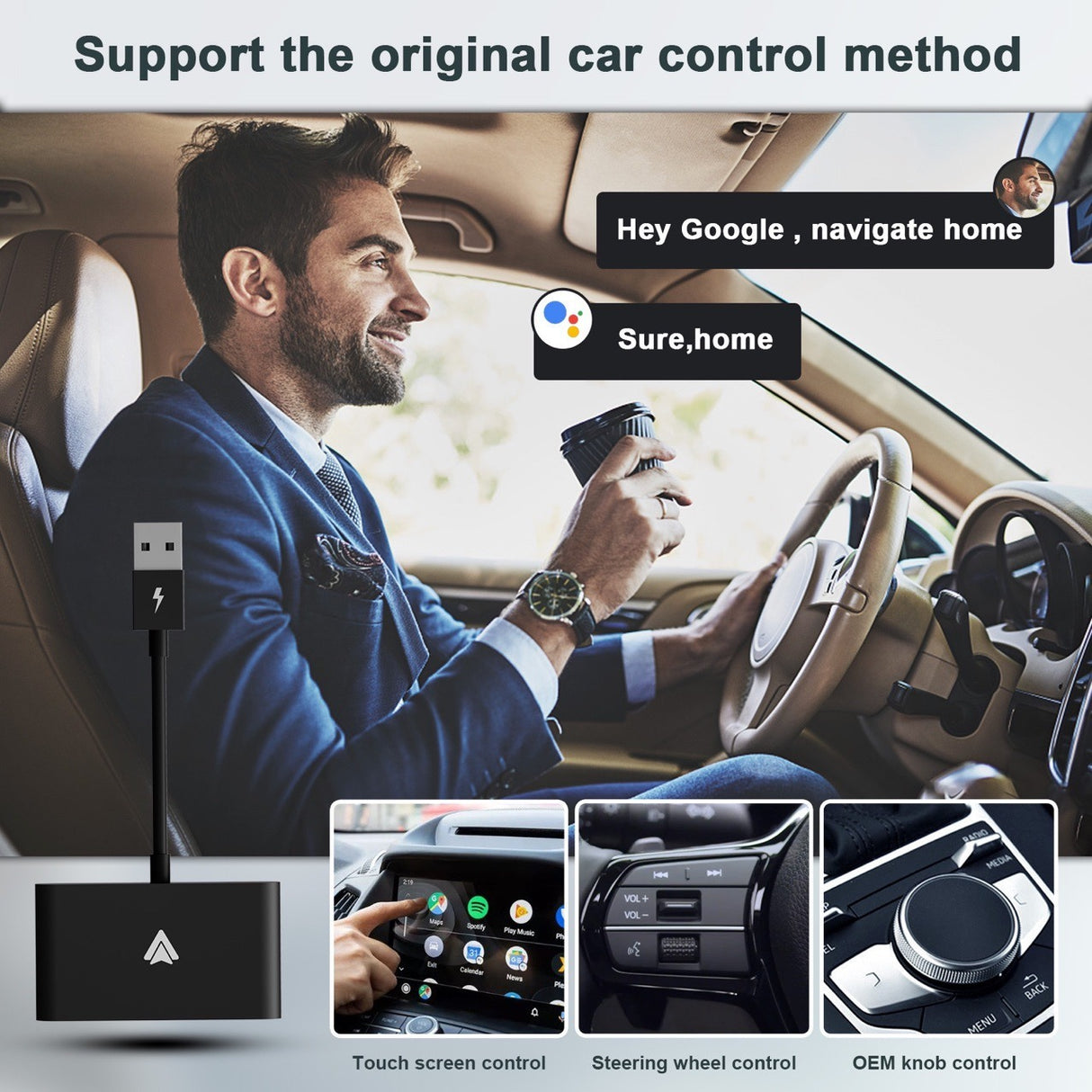 Suitable for Apple CarPlay original car wired to wireless Android Auto box Android car adapter - V.I.P Digital Presence