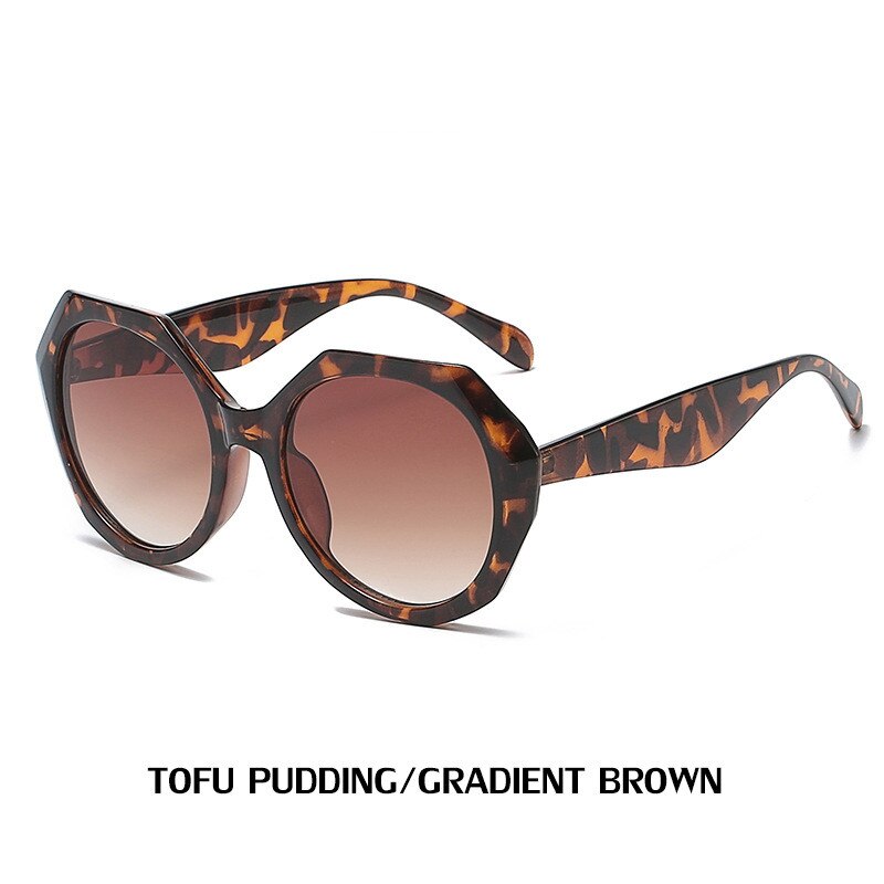 Nuevas gafas de sol de moda con montura irregular para mujer, gafas de sol de montura grande a rayas de moda