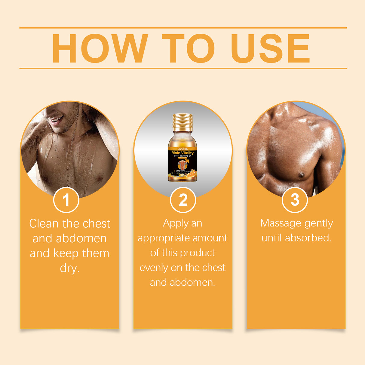 Men's Chest Care Oil Tightens Skin Body Care Improves Chest Contours Massage Essential Oil - V.I.P Digital Presence