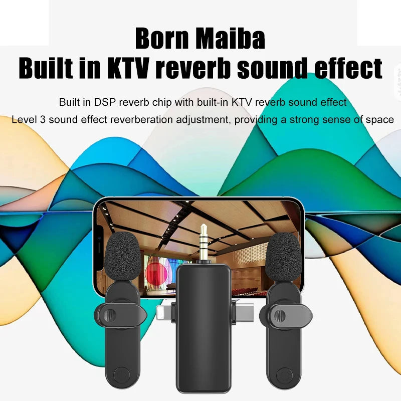 3 In 1 Wireless Lavalier Microphone Plug And Play Intelligent Noise Reduction Mini Mic For iPhone Android Live Broadcast - V.I.P Digital Presence