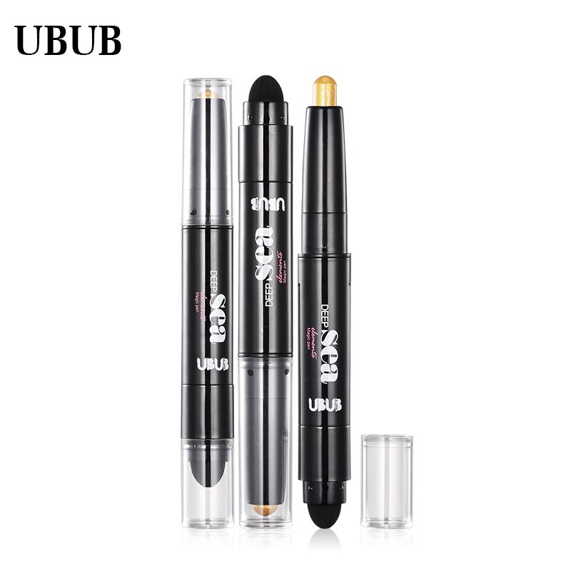 UBUB Eye Pencil Eyeshadow Silkworm Pen Velvet Shimmer Earth Double Color Eye Shadow Cream Glitter Makeup Palette Cosmetics - V.I.P Digital Presence