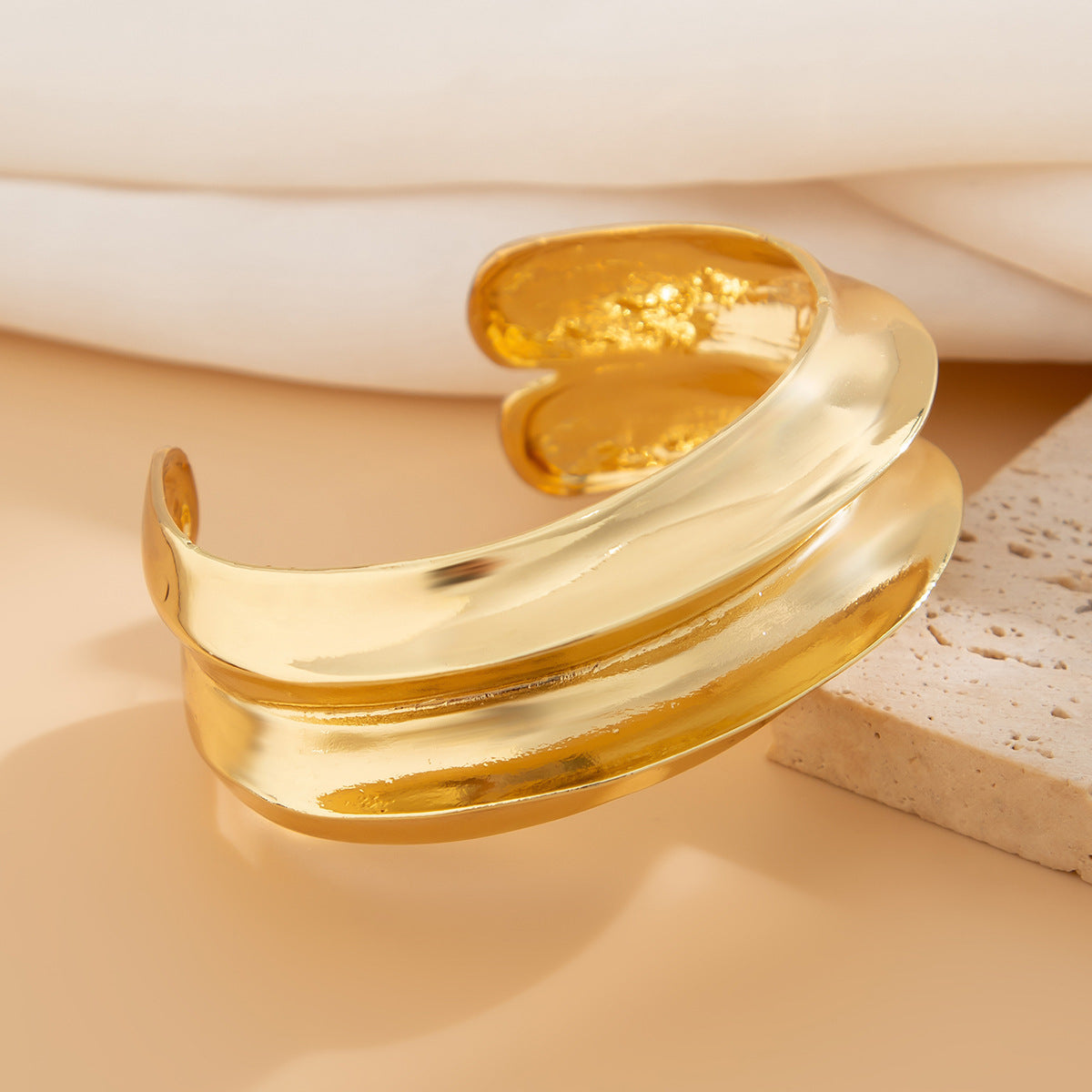 Ins exaggerated metal texture wide face bracelet with irregular personality for women Bracelet multi-layer - V.I.P Digital Presence