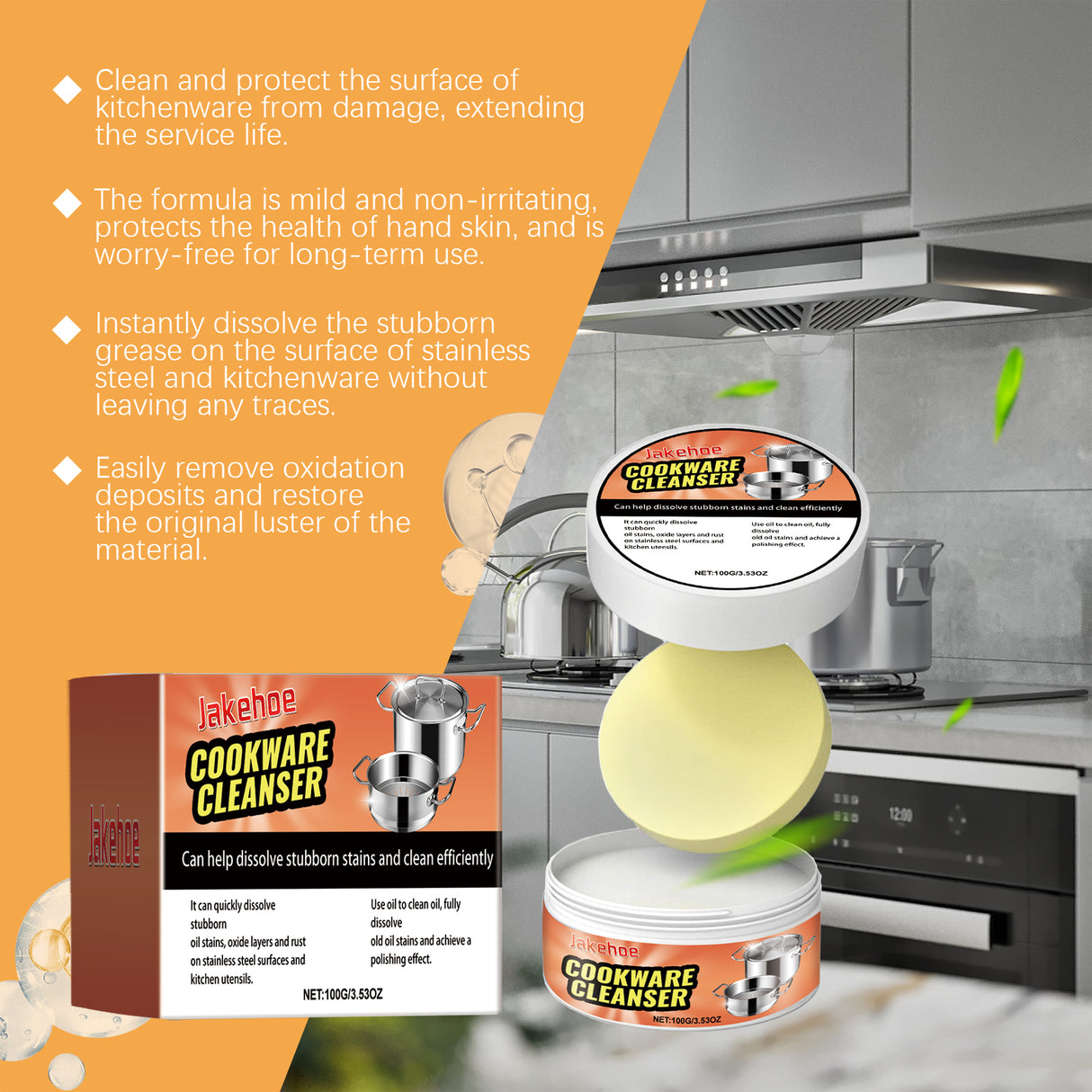 Cookware Cleaning Cream Stainless Steel Kitchen Pots Clean Rust, Stain And Fragrance Cleaning Cream - V.I.P Digital Presence