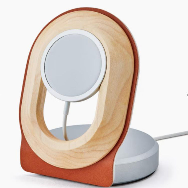 Wooden Desk Shelf Accessories Walnut Wireless Magnetic Charger Wireless Charging Stand For Magsafe - V.I.P Digital Presence