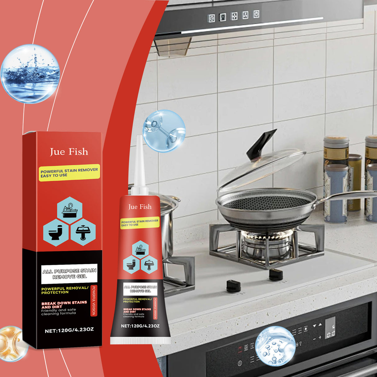 Multi-Purpose Stain Cleaning Gel, Cleaning Kitchen And Bathroom Grease Stains Multi-Effect Cleaner - V.I.P Digital Presence