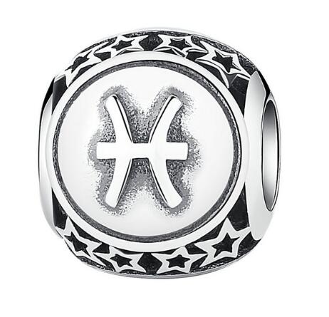 BAMOER 925 Sterling Silver Aquarius Star Sign Zodiac Beads Charms fit Bracelets PSC048 - V.I.P Digital Presence