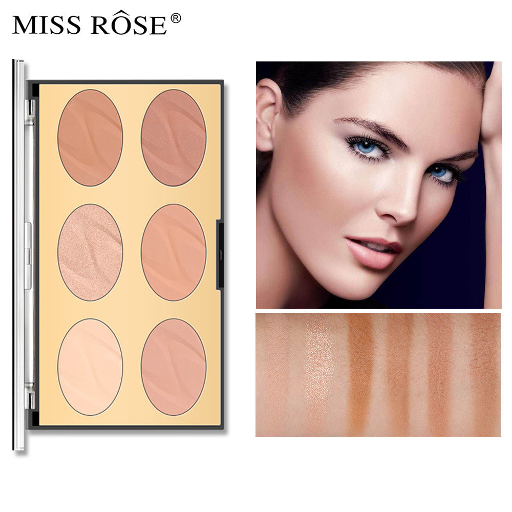 Wet And Dry Matte Multi-Function Six Color Nose Shadow Silhouette High Gloss Powder Oil Waterproof Durable Honey Powder - V.I.P Digital Presence