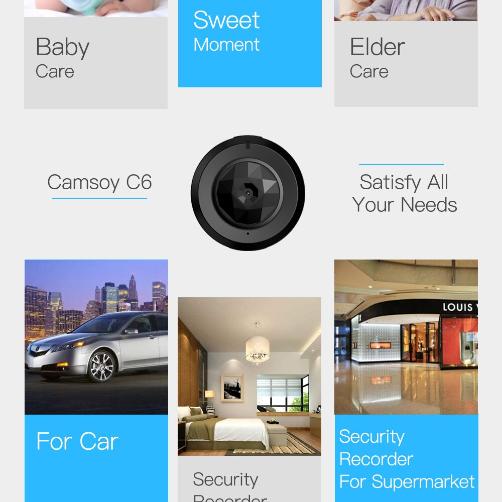 Mini cámara IP WIFI HD 1080P, vigilancia de seguridad, hogar inteligente, visión nocturna, detección de movimiento, monitor de bebé, mini cámara