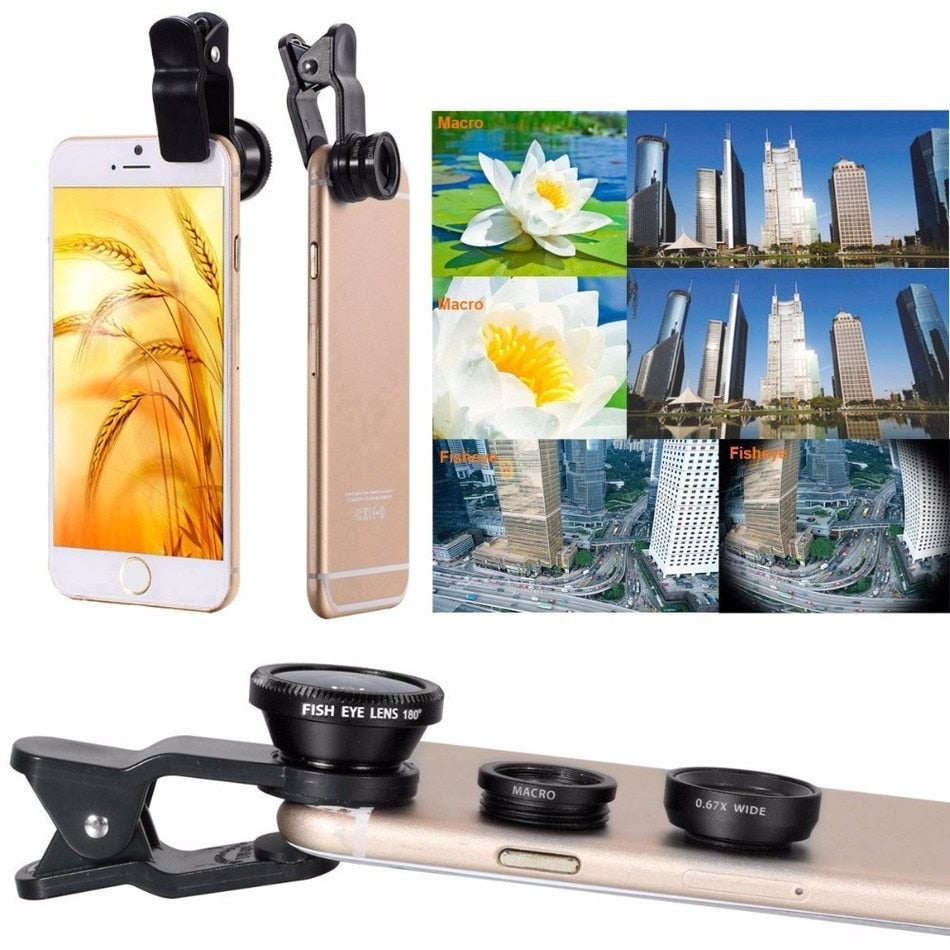 10 in 1 Kits 12x Zoom Telephoto Lens Fish eye Lens Wide Angle Macro Lenses Cell Phone Mobile Tripod - V.I.P Digital Presence