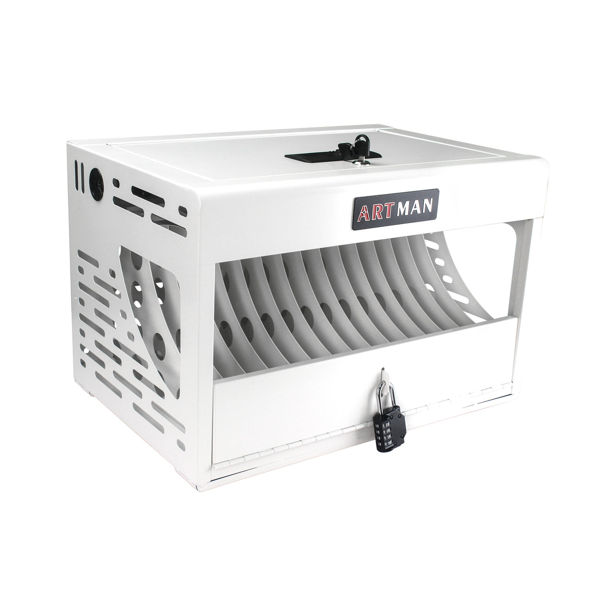 16 Bay Charging Cabinet for Laptop Chromebook Locking Charging Station-WHITE - V.I.P Digital Presence