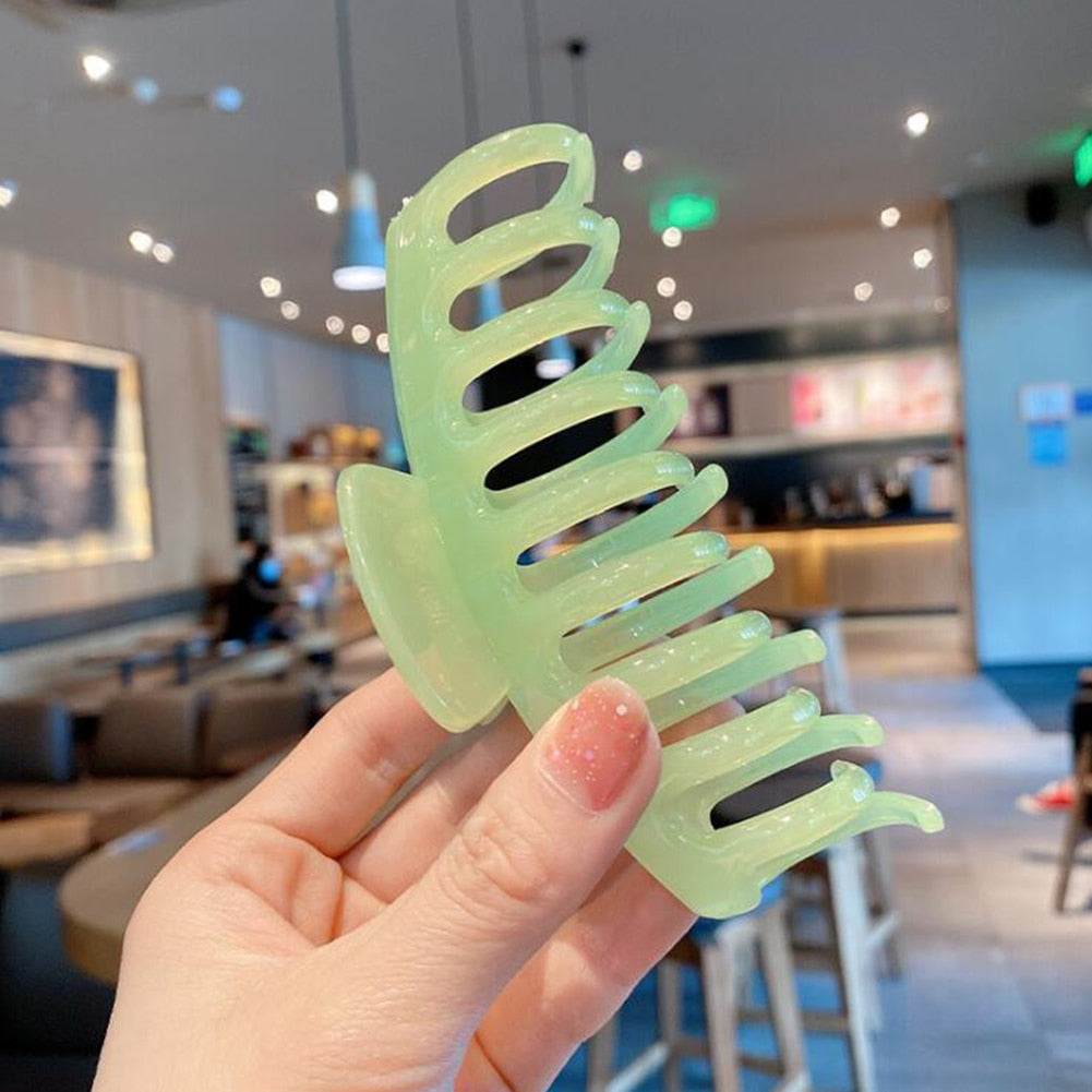 1PC Korean Solid Large Hair Claws Elegant Acrylic Hairpins Barrette Crab Hair Clips Headwear for Women Girls Hair Accessories - V.I.P Digital Presence