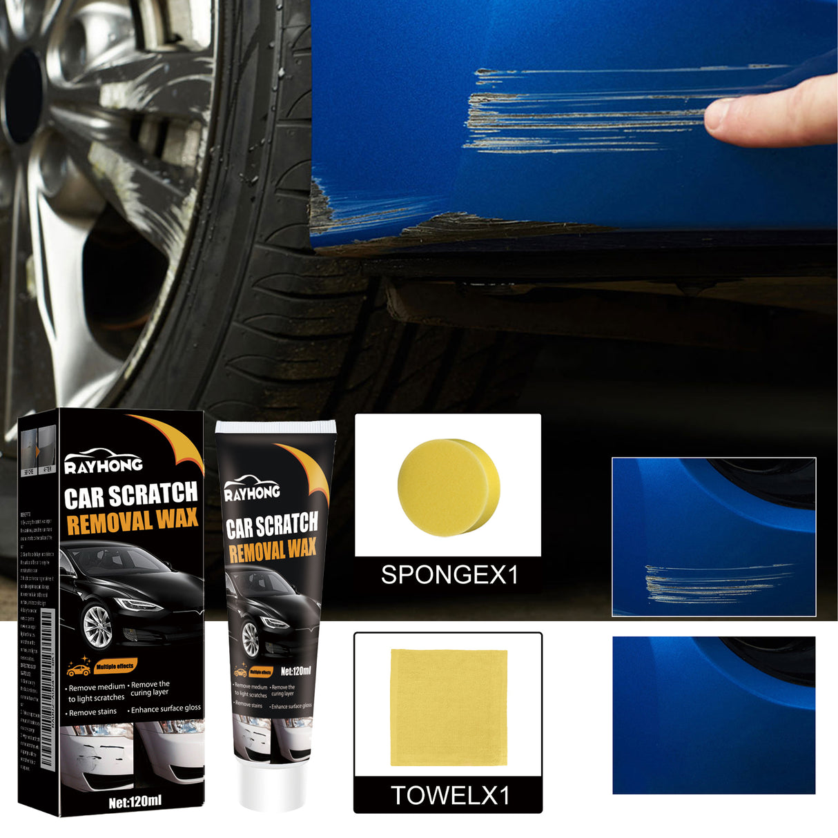 Scratch Removal Wax, Car Paint Protective Polishing Remove Marks Maintenance Paint Repair Cleaning Decontamination Abrasive - V.I.P Digital Presence