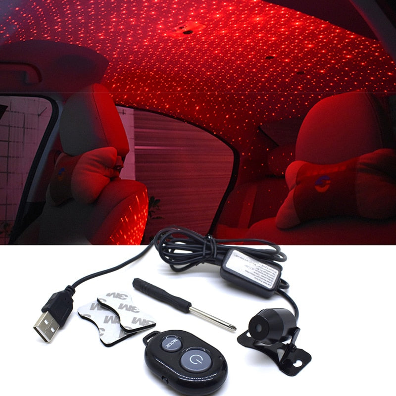 Light Projector Car Decoration Light USB LED Starry Sky Star DJ RGB Laser Projector Music Sound Remote Control Auto Car Styling - V.I.P Digital Presence