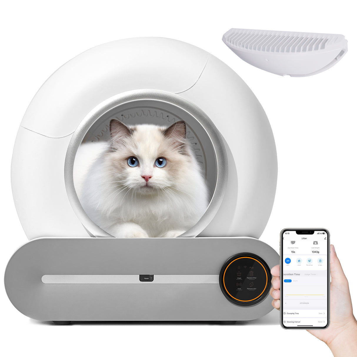 Automatic cleaning, eliminates odors, supports WiFi application control, intelligent automatic cat litter box with padding - V.I.P Digital Presence
