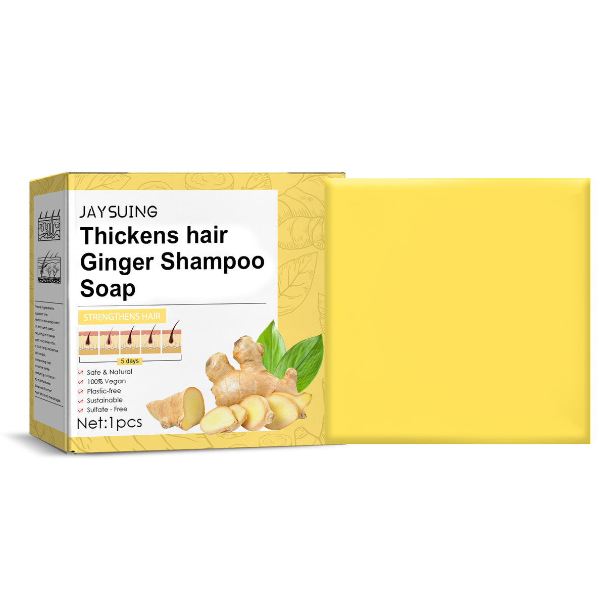Ginger Dense Hair Soap, Moisturizes Hair Ends And Roots Cleansing Scalp Hair Care Shampoo Soap - V.I.P Digital Presence