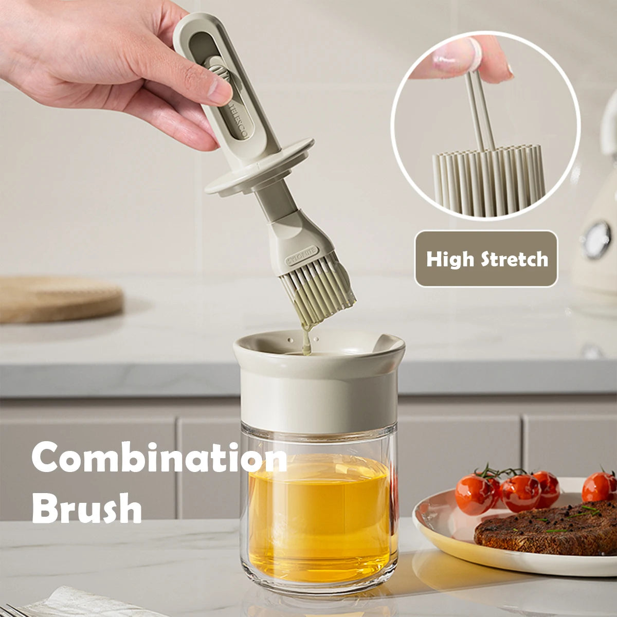 Telescopic Oil Brush Integrated Bottle Adjustable Length High Temperature Resistant Household Kitchen Barbecue Baking Tool - V.I.P Digital Presence