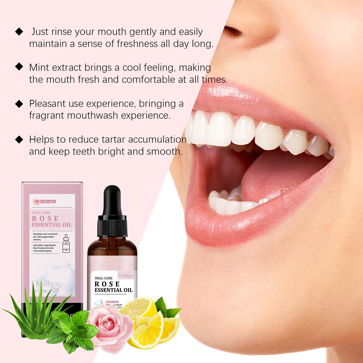 Mouth Rose Mouthwash Oral Hygiene Care Clean Tooth Stains, Gingiva And Freshen Breath - V.I.P Digital Presence