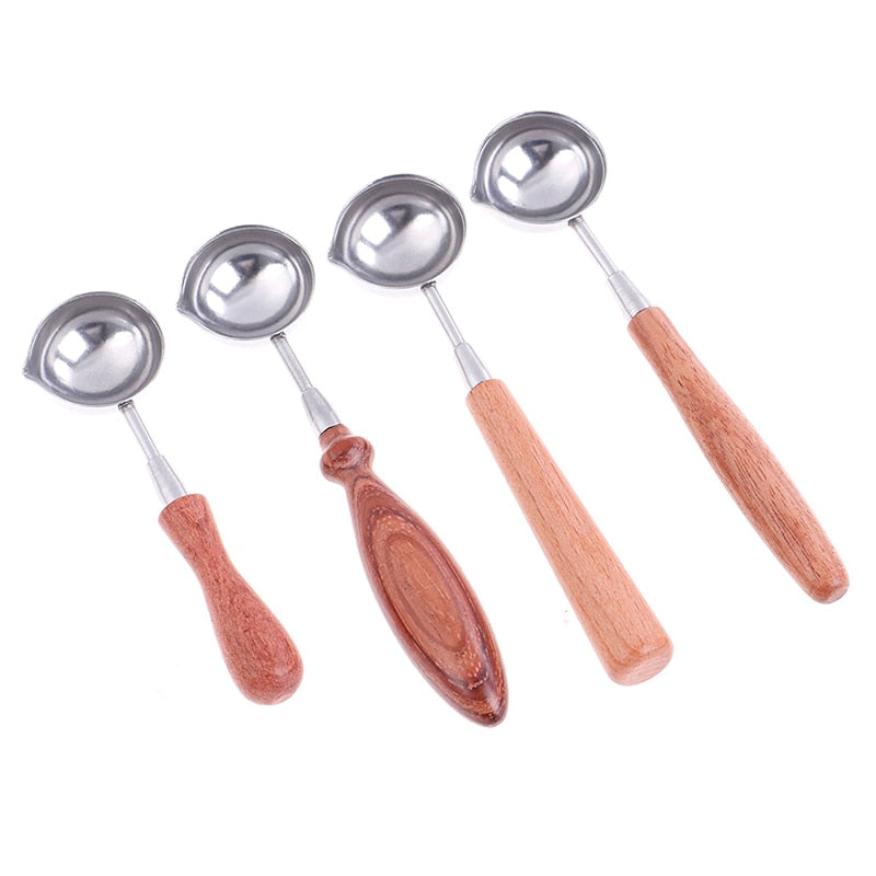 Anti-Hot Sealing Wax Spoon Wood Handle Retro Wax Stamping Spoons Invitation Cards Decorative Stamps Craft - V.I.P Digital Presence
