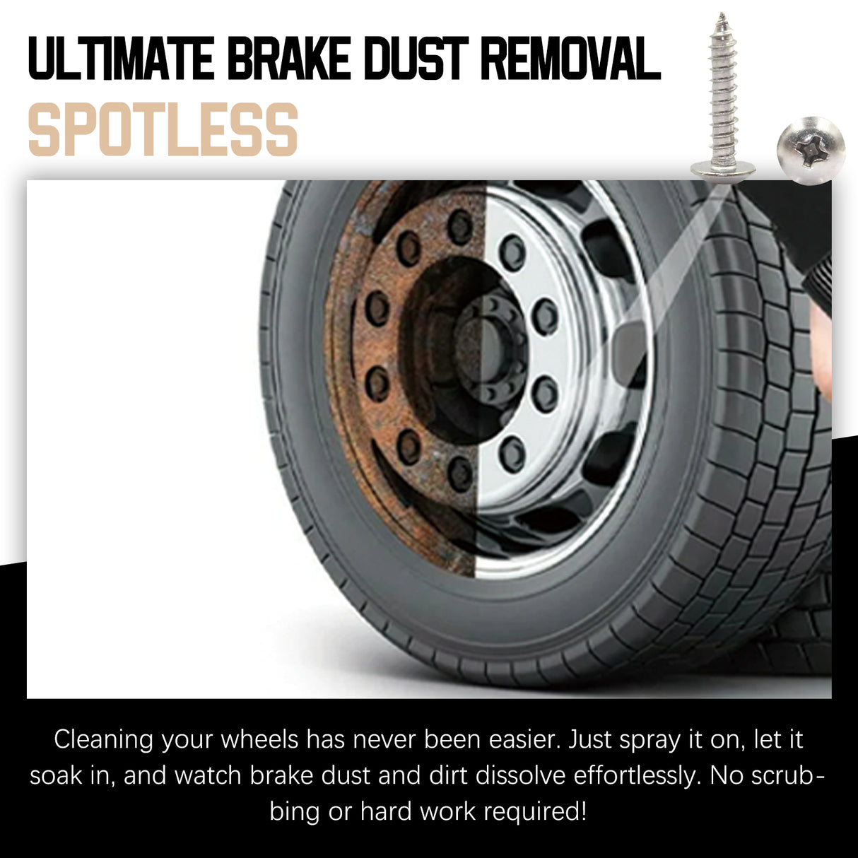 Car Brake Cleaner, Wheel Hub Rim Yellowing Eliminate Abnormal Wheel Noise Cleaning Stains Rust Remover - V.I.P Digital Presence