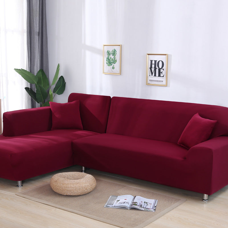 Solid color sofa cover, elastic tight package, full cover, fabric sofa cover, sofa cushion, sofa cover