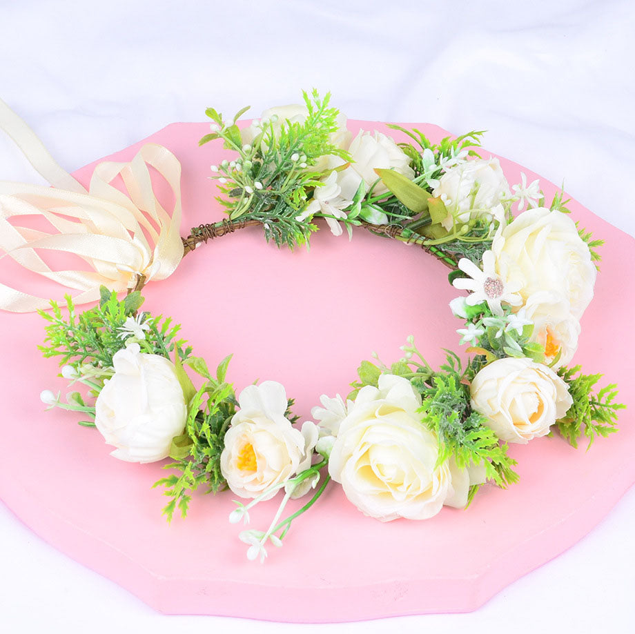 Hawaiian Wreath Bridal Fairy Simulation Starry Sky Flower Headwear Children's Photography Hair Accessories Hair Hoops - V.I.P Digital Presence