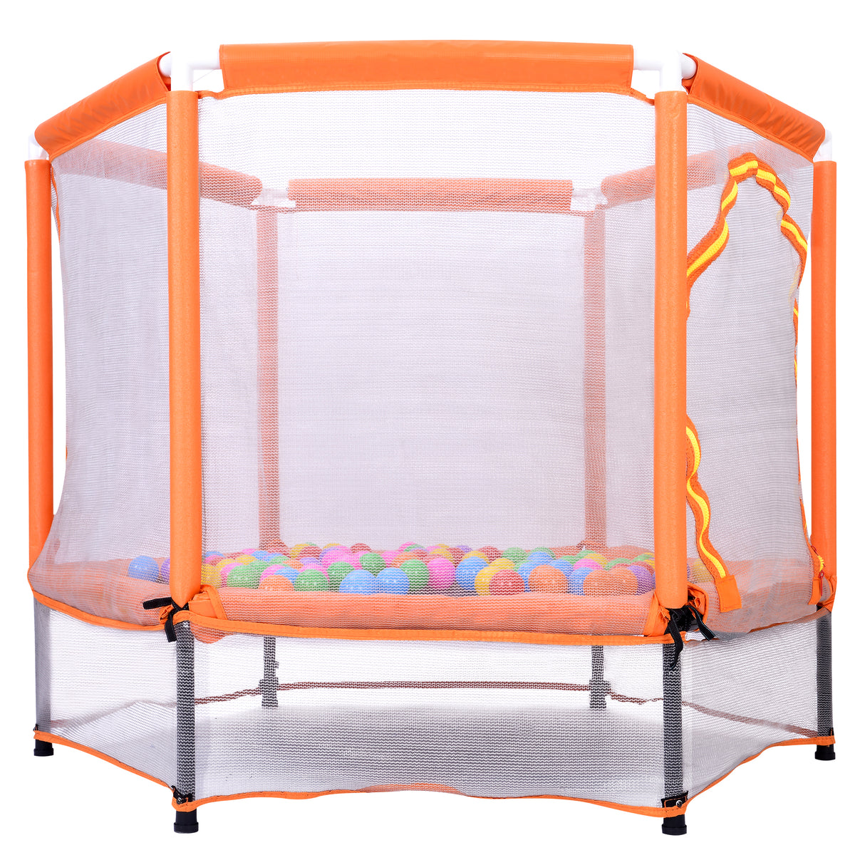 55'' Toddlers Trampoline with Safety Enclosure Net and Balls, Indoor Outdoor Mini Trampoline for Kids - V.I.P Digital Presence