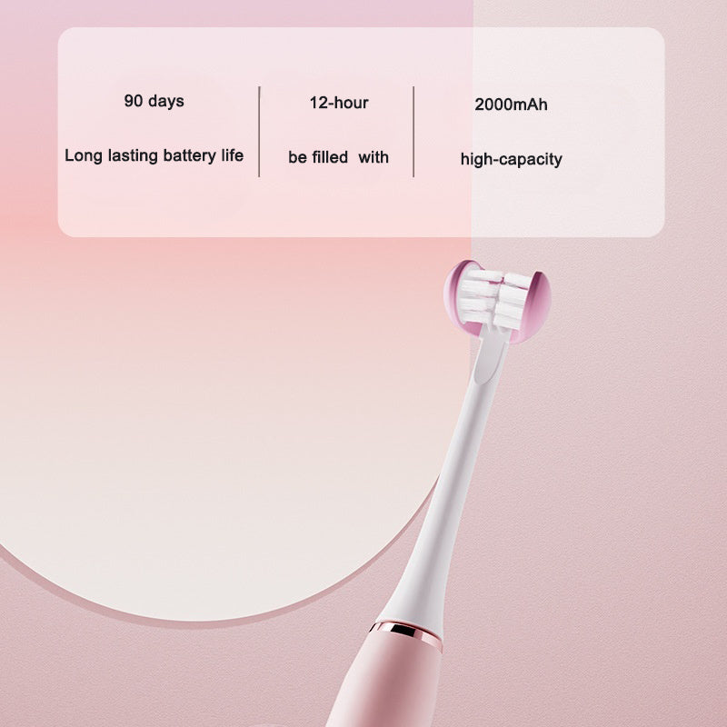 Adult electric toothbrush with three sides rechargeable sonic vibration waterproof electric toothbrush - V.I.P Digital Presence