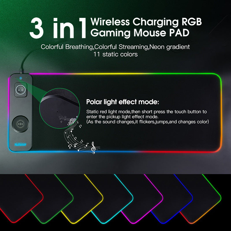 3 in 1 magnetic wireless charging mouse pad desk pad wireless charging luminous mouse pad - V.I.P Digital Presence