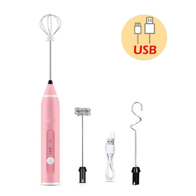 3-Piece Electric Milk Frother And Whisk Set - V.I.P Digital Presence