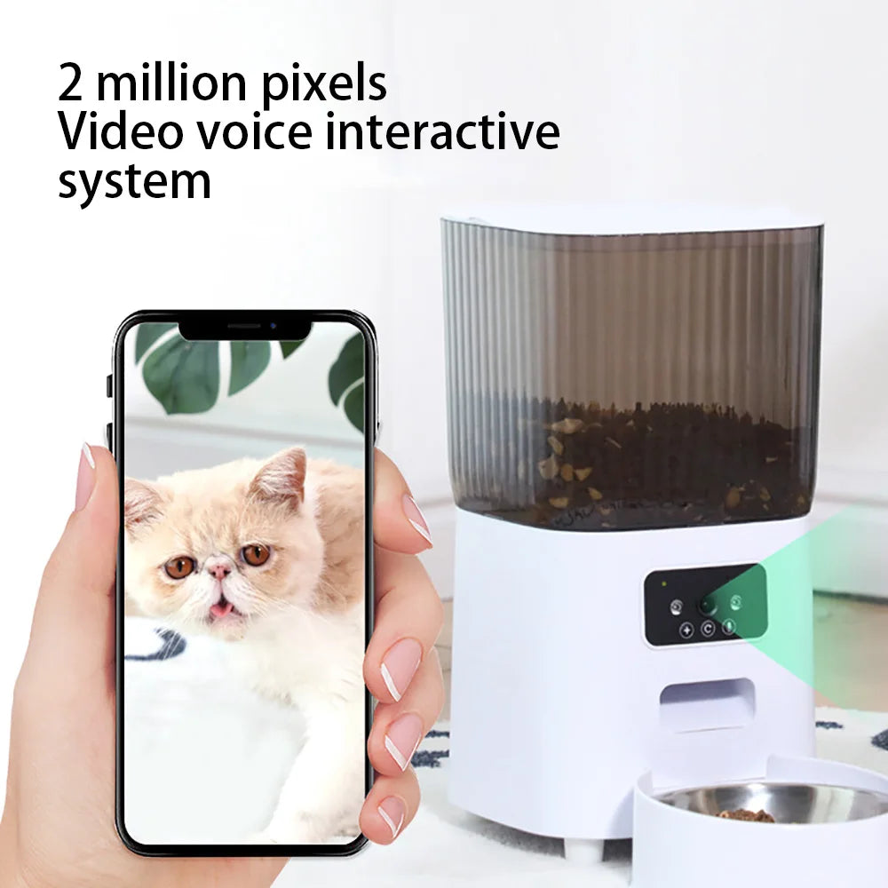 5L Double Bowls Smart Automatic Cat Feeder With Camera Cat Dry Food Video Dispenser Pet Smart Voice Recorder Auto Feeder For Dog - V.I.P Digital Presence