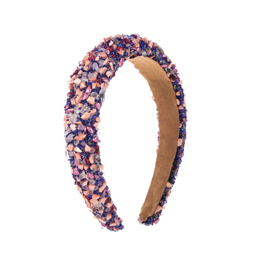 Exaggerated Baroque Colorful Crystal Candy Sponge Wide Edge Hair Hoop Headband - V.I.P Digital Presence