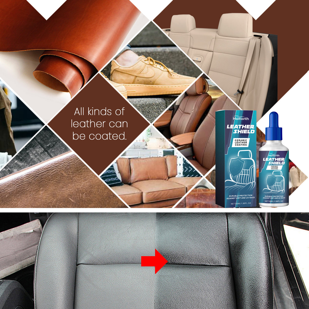 Ceramic Leather Coating, Automotive Interior Seat Leather Protection Refurbished Bright Curing Coating Liquid - V.I.P Digital Presence
