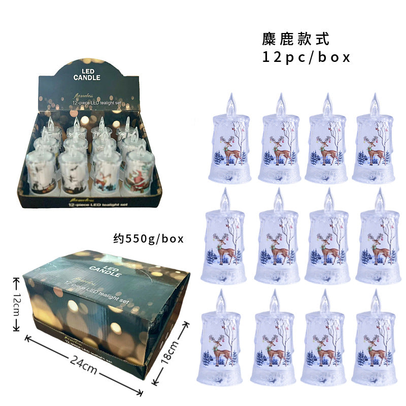 Christmas led electronic candle light Christmas snowman elk decoration luminous night light atmosphere light ornaments - V.I.P Digital Presence