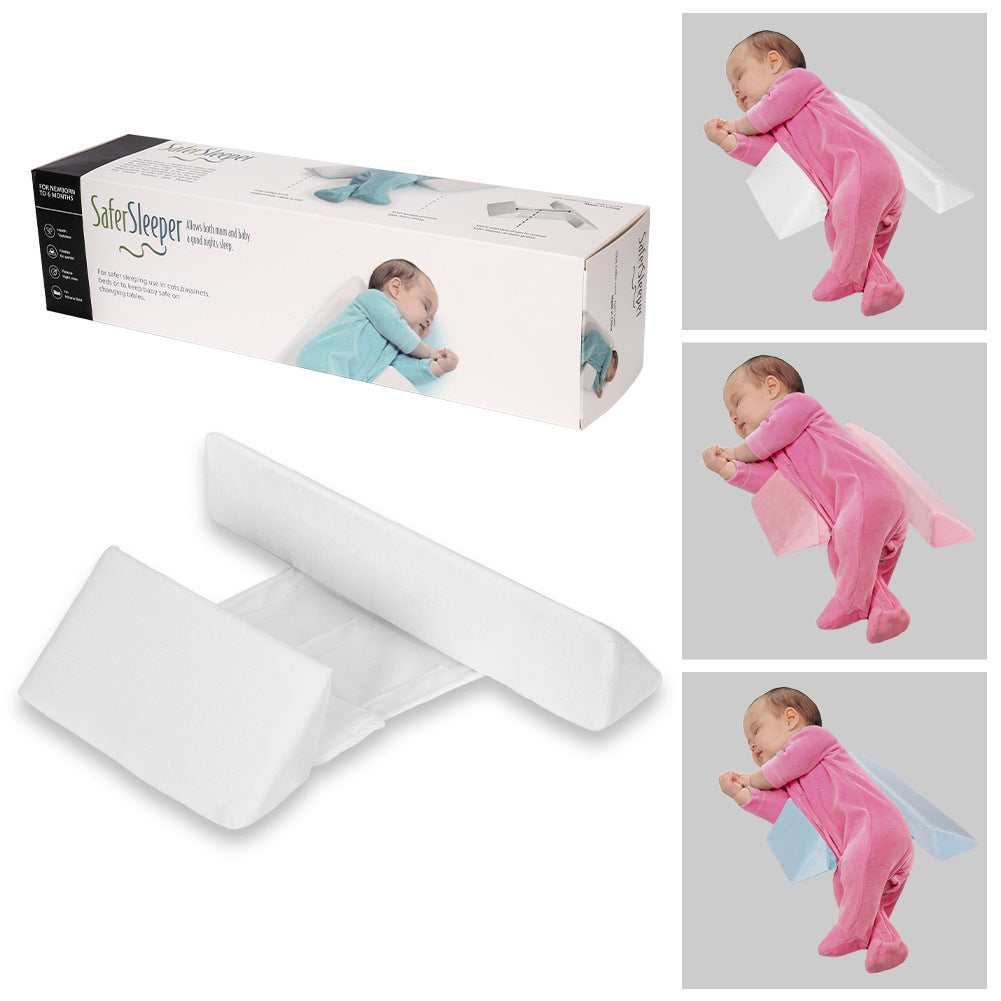 Baby side sleeping pillow shaped pillow anti head deviation removable and washable waist protection baby pillow