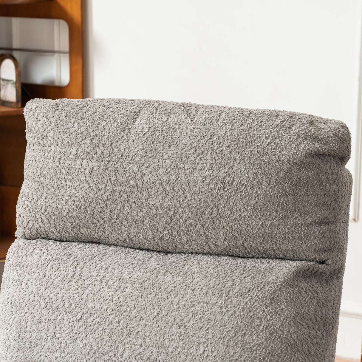 Accent Rocking Chair with Footrest High Back Rubber Wood Rocking Legs Bedroom Living Space 38.6D X 26.8W X 40.6H Inch - V.I.P Digital Presence