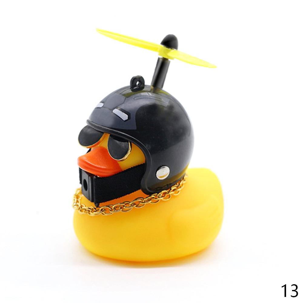 Car Duck with Helmet Broken Wind Small Yellow Duck Road Bike Motor Helmet Riding Cycling Car Accessories Decor Without Lights - V.I.P Digital Presence